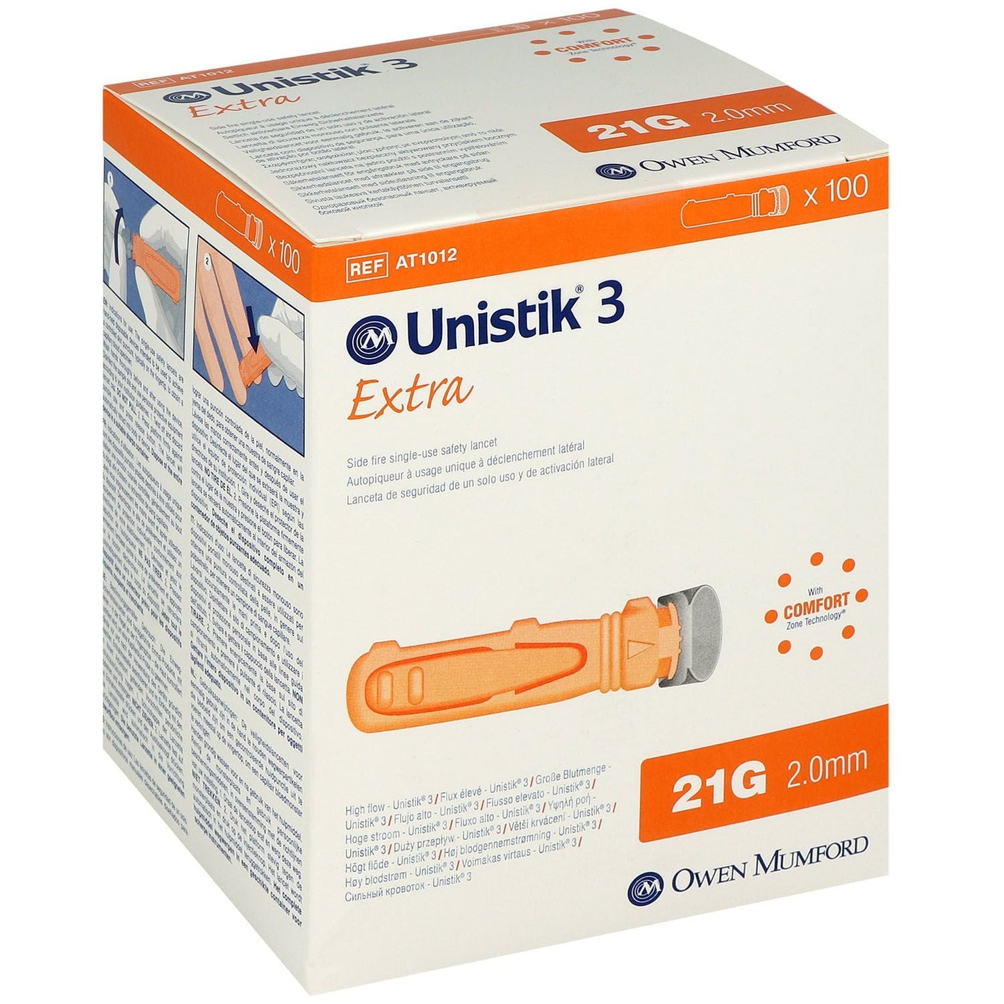 UNISTIK 3 Extra Eindr.Tiefe 2.0 mm Stechhilfe - 100 Stück