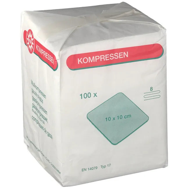 MULLKOMPRESSEN 10x10 cm unsteril 8fach - 100 Stück