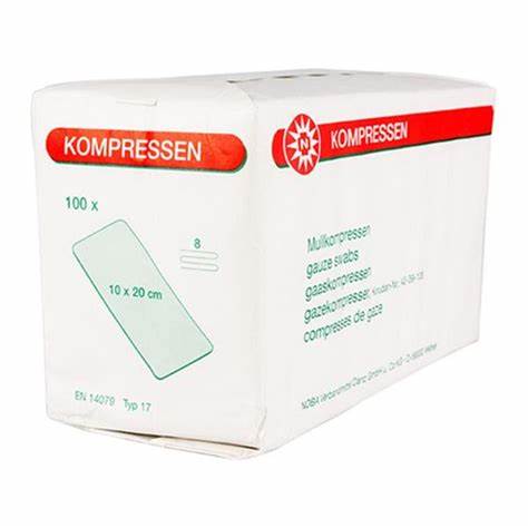 MULLKOMPRESSEN 10x20 cm unsteril 8fach - 100 Stück