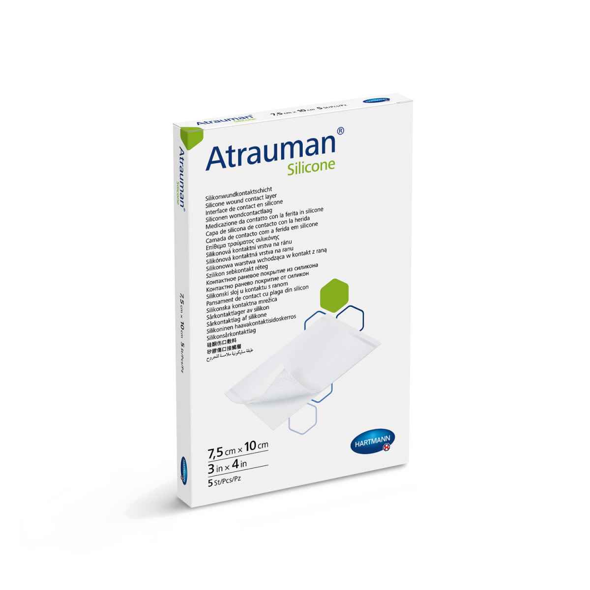 ATRAUMAN Silicone steril 7.5x10 cm Kompressen