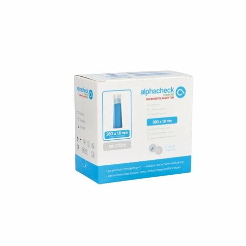 ALPHACHECK comfort Sicherheitslanzett.28 Gx1.6 mm - 100 Stück