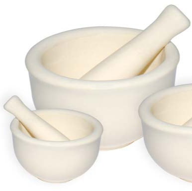 MÖRSER mit Pistille Porzellan Durchmesser 125 mm