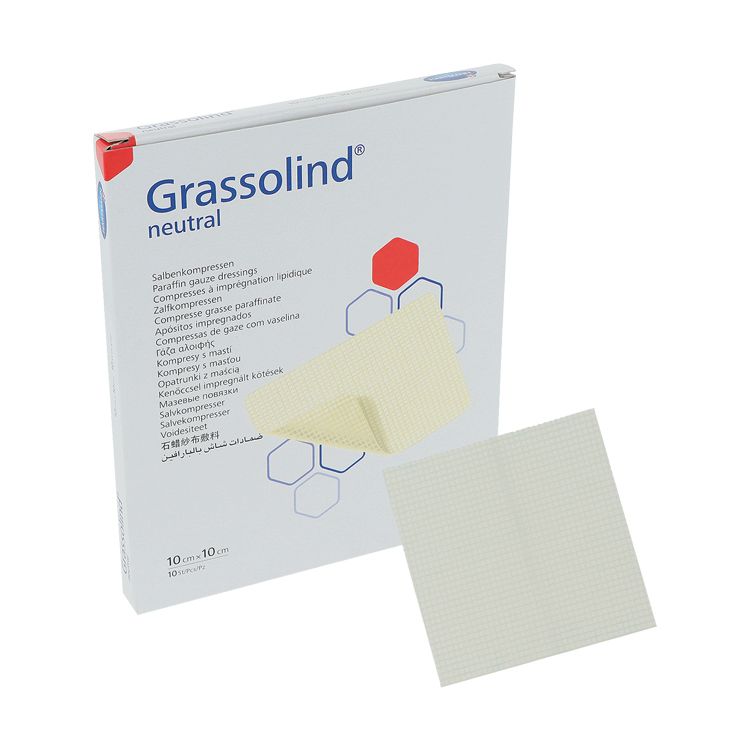 GRASSOLIND Salbenkompressen 10x10 cm steril - 10 Stück