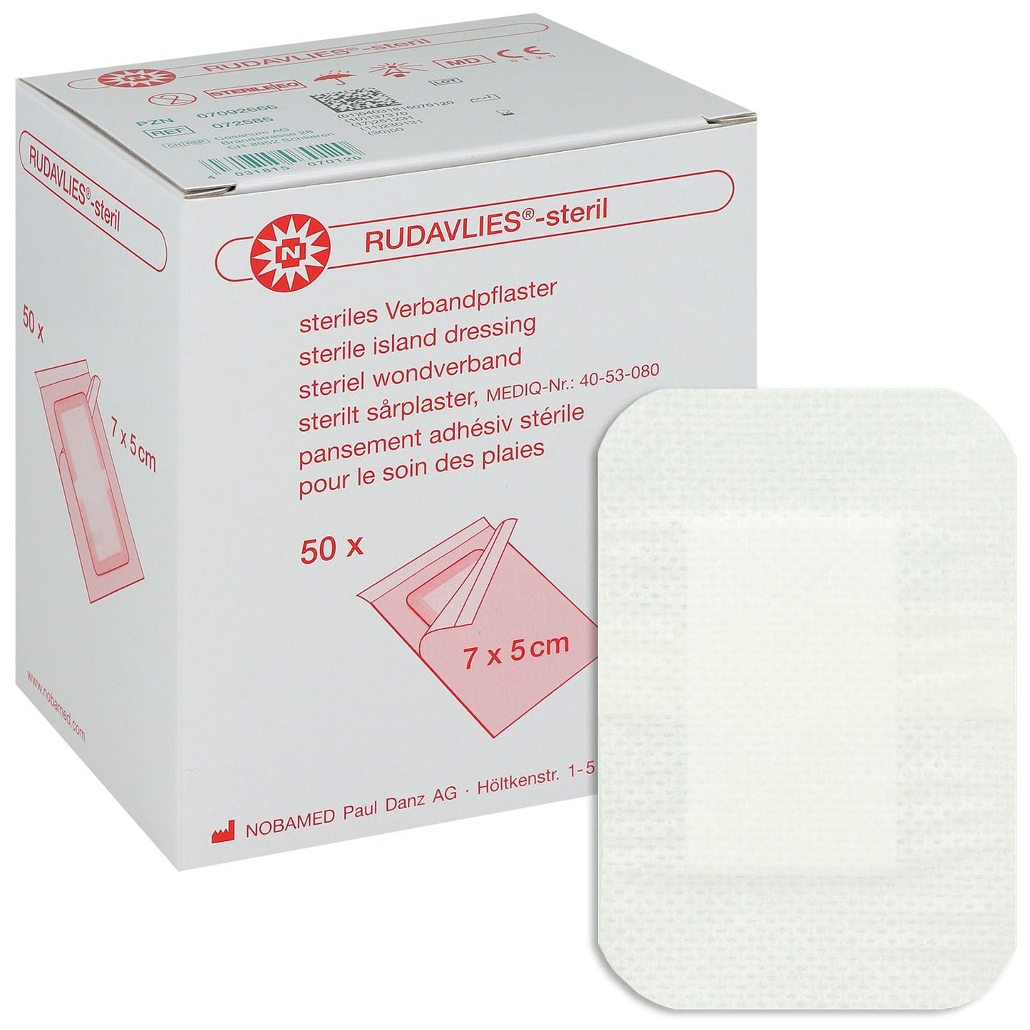 RUDAVLIES-steril Verbandpflaster 10x20 cm - 50 Stück