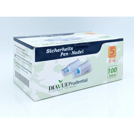 DIAVUE Prudential Sicherheits-Pen-Nadeln 31 Gx5 mm - 100 Stück