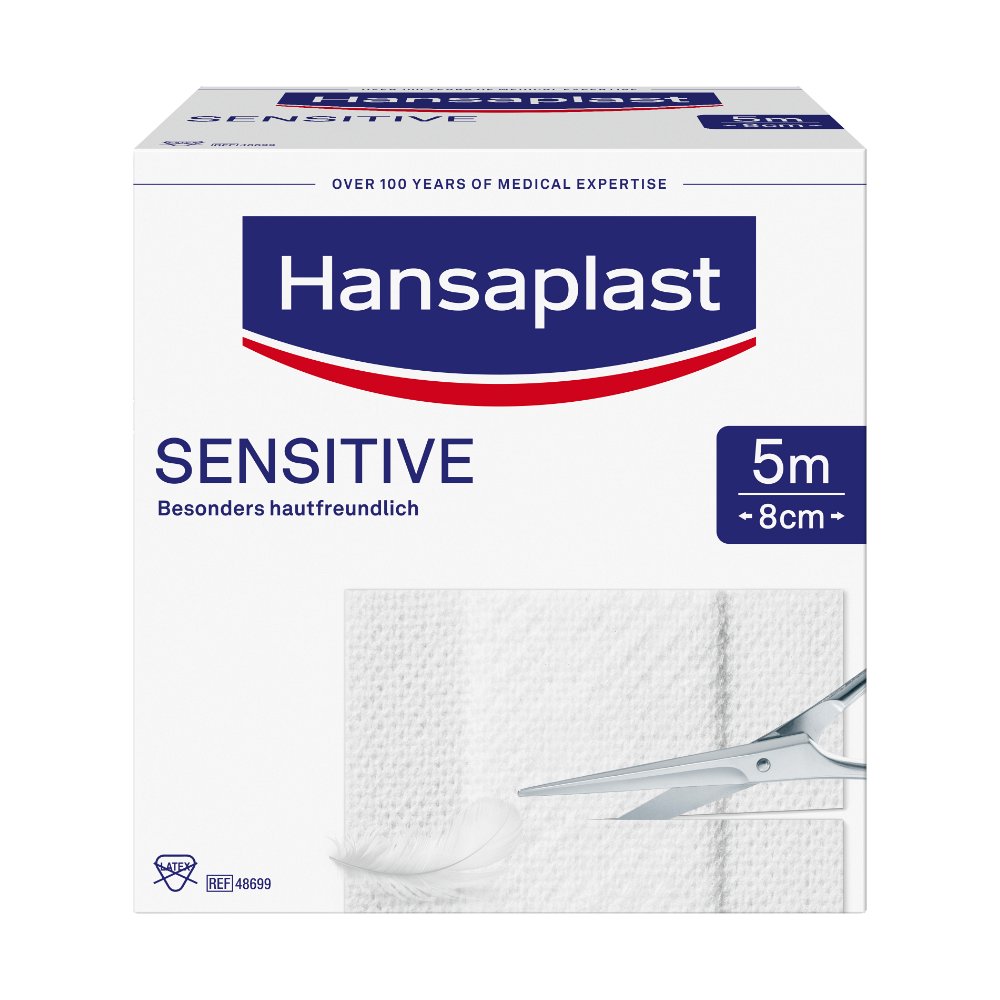 HANSAPLAST Sensitive Pflaster 8 cmx5 m Rolle