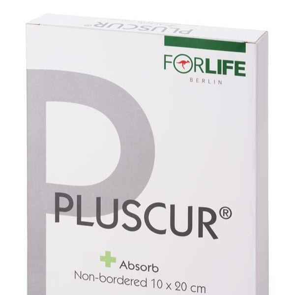 PLUSCUR Absorb non-bordered 10x20 cm Wundauflage - 10 Stück