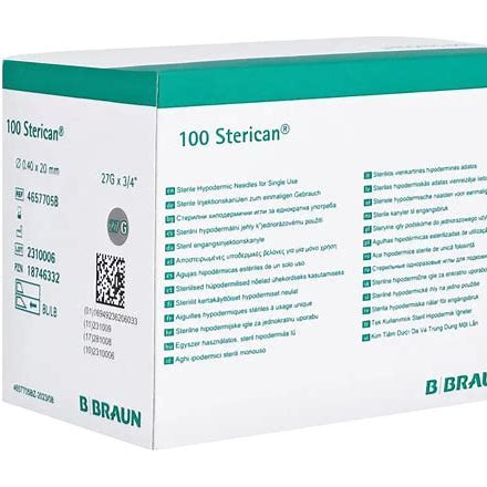 STERICAN Einmalkanüle 27 G 20 mm - 100 Stück