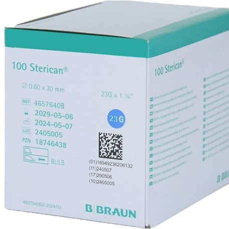 STERICAN Einmalkanüle 23 G 60 mm - 100 Stück